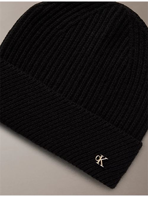 ck metal wool slanted rib beanie CALVIN KLEIN | LV04F8118GUB1